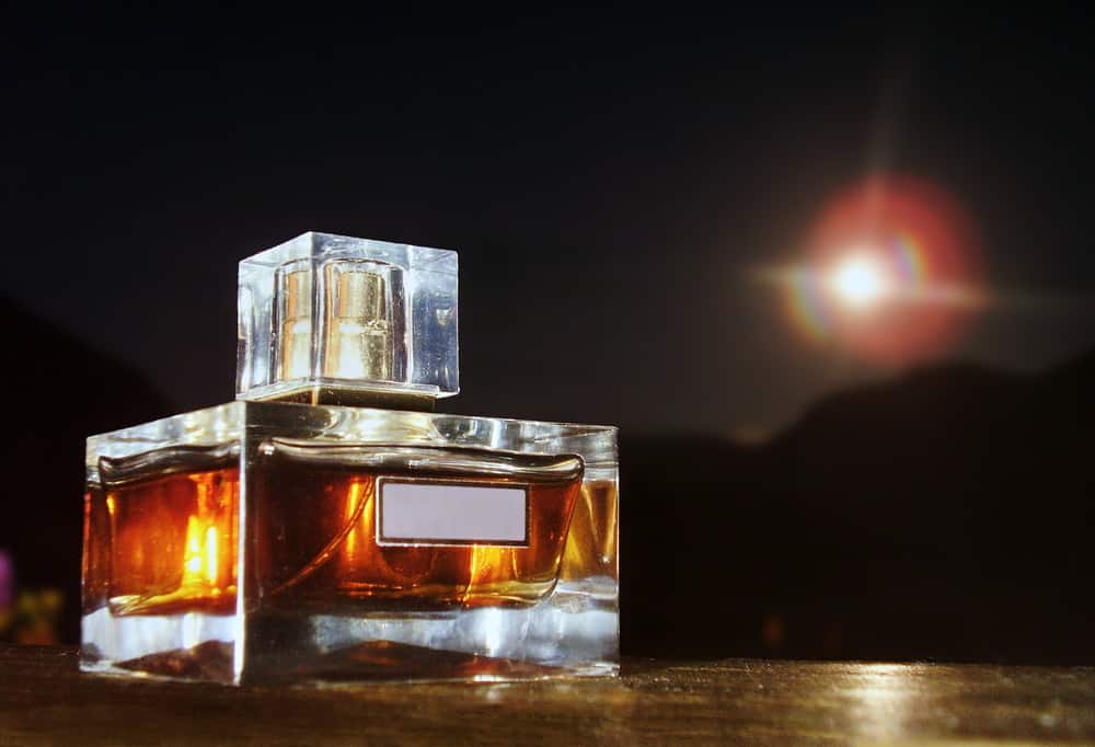 luxury parfume in dark night